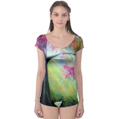 Forests Stunning Glimmer Paintings Sunlight Blooms Plants Love Seasons Traditional Art Flowers Sunsh Boyleg Leotard  by Amaryn4rt