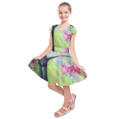 Forests Stunning Glimmer Paintings Sunlight Blooms Plants Love Seasons Traditional Art Flowers Sunsh Kids  Short Sleeve Dress