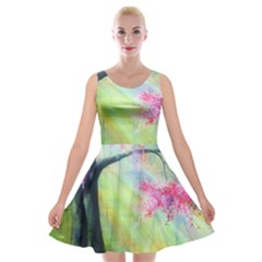 Forests Stunning Glimmer Paintings Sunlight Blooms Plants Love Seasons Traditional Art Flowers Sunsh Velvet Skater Dress by Amaryn4rt