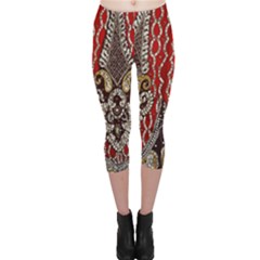 Indian Traditional Art Pattern Capri Leggings  by Amaryn4rt