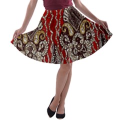 Indian Traditional Art Pattern A-line Skater Skirt