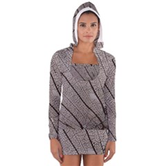 Sea Fan Coral Intricate Patterns Women s Long Sleeve Hooded T-shirt