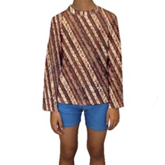 Udan Liris Batik Pattern Kids  Long Sleeve Swimwear by Amaryn4rt