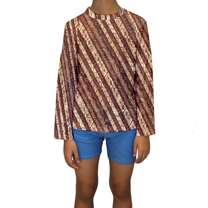 Udan Liris Batik Pattern Kids  Long Sleeve Swimwear