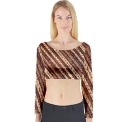 Udan Liris Batik Pattern Long Sleeve Crop Top