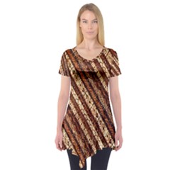 Udan Liris Batik Pattern Short Sleeve Tunic  by Amaryn4rt