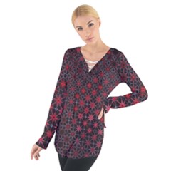 Star Patterns Women s Tie Up Tee