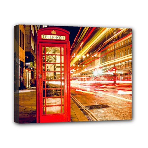 Telephone Box London Night Canvas 10  X 8 