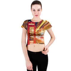 Telephone Box London Night Crew Neck Crop Top