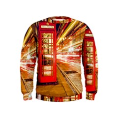 Telephone Box London Night Kids  Sweatshirt by Amaryn4rt