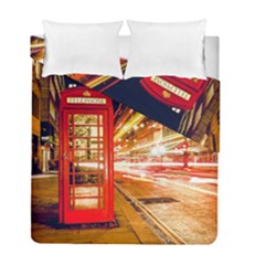 Telephone Box London Night Duvet Cover Double Side (full/ Double Size) by Amaryn4rt