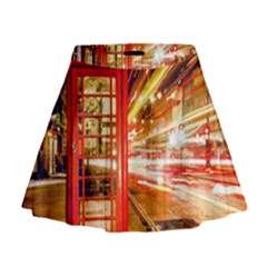 Telephone Box London Night Mini Flare Skirt