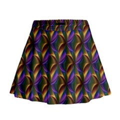 Seamless Prismatic Line Art Pattern Mini Flare Skirt