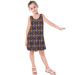 Seamless Prismatic Line Art Pattern Kids  Sleeveless Dress