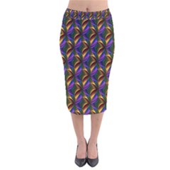 Seamless Prismatic Line Art Pattern Velvet Midi Pencil Skirt by Amaryn4rt