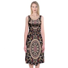 Vectorized Traditional Rug Style Of Traditional Patterns Midi Sleeveless Dress by Amaryn4rt