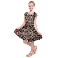 Vectorized Traditional Rug Style Of Traditional Patterns Kids  Short Sleeve Dress