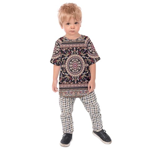 Vectorized Traditional Rug Style Of Traditional Patterns Kids  Raglan Tee by Amaryn4rt