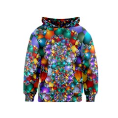 Rainbow Spiral Beads Kids  Pullover Hoodie by WolfepawFractals