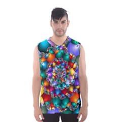 Rainbow Spiral Beads Men s Basketball Tank Top