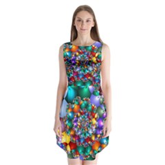 Rainbow Spiral Beads Sleeveless Chiffon Dress  