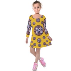 I Can See You Kids  Long Sleeve Velvet Dress