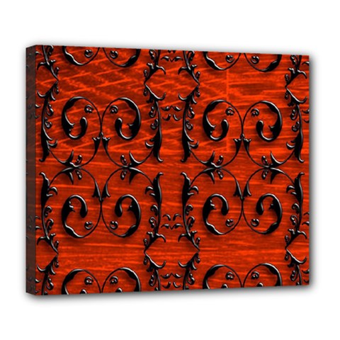 3d Metal Pattern On Wood Deluxe Canvas 24  X 20  