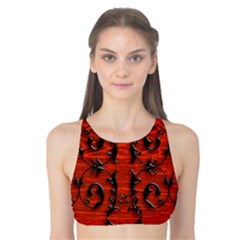 3d Metal Pattern On Wood Tank Bikini Top