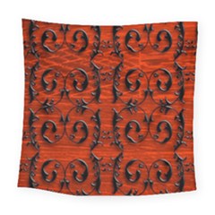 3d Metal Pattern On Wood Square Tapestry (large) by Amaryn4rt