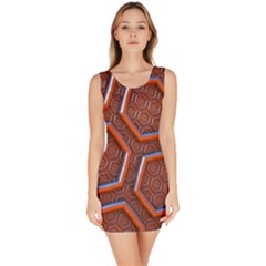 3d Abstract Patterns Hexagons Honeycomb Sleeveless Bodycon Dress by Amaryn4rt