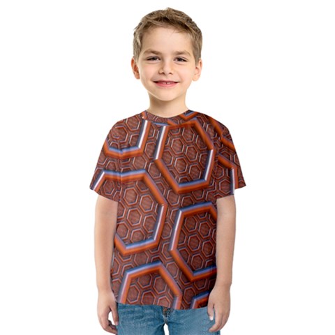 3d Abstract Patterns Hexagons Honeycomb Kids  Sport Mesh Tee by Amaryn4rt