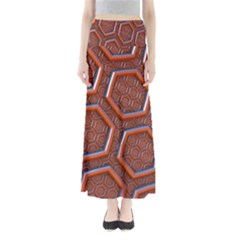 3d Abstract Patterns Hexagons Honeycomb Maxi Skirts