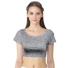 Abstract Flowing And Moving Liquid Metal Short Sleeve Crop Top (tight Fit) by Amaryn4rt