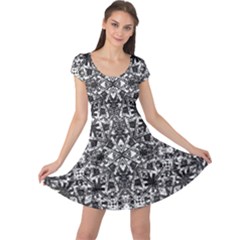 Modern Oriental Pattern Cap Sleeve Dresses