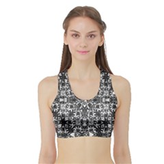 Modern Oriental Pattern Sports Bra With Border