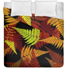 3d Red Abstract Fern Leaf Pattern Duvet Cover Double Side (king Size)