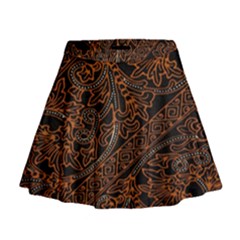 Art Traditional Indonesian Batik Pattern Mini Flare Skirt