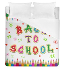 Back To School Duvet Cover (queen Size) by Amaryn4rt