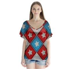 Atar Color Flutter Sleeve Top