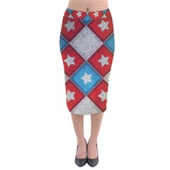 Atar Color Velvet Midi Pencil Skirt