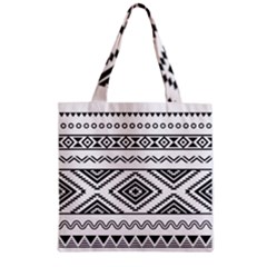 Aztec Pattern Zipper Grocery Tote Bag