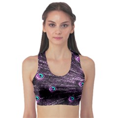 Bird Color Purple Passion Peacock Beautiful Sports Bra by Amaryn4rt