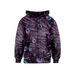 Bird Color Purple Passion Peacock Beautiful Kids  Zipper Hoodie