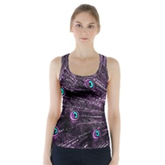 Bird Color Purple Passion Peacock Beautiful Racer Back Sports Top by Amaryn4rt