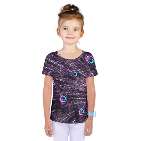 Bird Color Purple Passion Peacock Beautiful Kids  One Piece Tee by Amaryn4rt