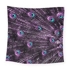 Bird Color Purple Passion Peacock Beautiful Square Tapestry (large)