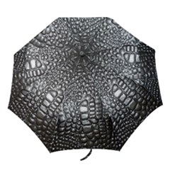 Black Alligator Leather Folding Umbrellas by Amaryn4rt