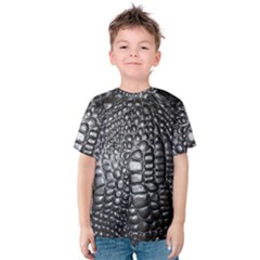 Black Alligator Leather Kids  Cotton Tee