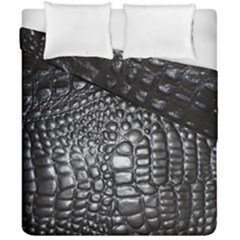 Black Alligator Leather Duvet Cover Double Side (california King Size)