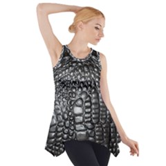 Black Alligator Leather Side Drop Tank Tunic by Amaryn4rt